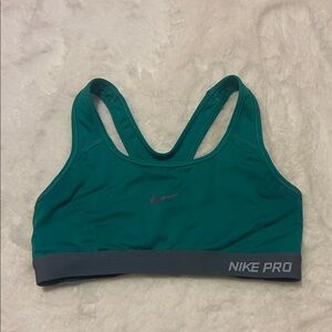 Nike Pro Green and Gray Sports Bra